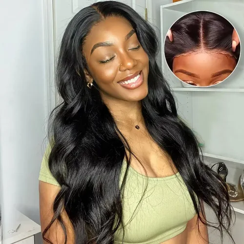 Miniatura 21 de Aaliweya Peluca de encaje frontal 360 HD con encaje frontal 360, peluca de cabello humano para mujer, densidad 180, prearrancada, sin pegamento, 1B