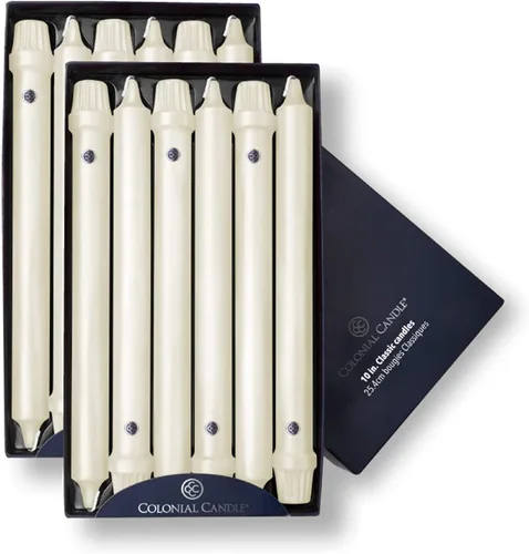 Miniatura 74 de Colonial Candle Vela cónica sin perfume, colección Handipt, ámbar, 12 pulgadas, paquete de 12, hasta 10 horas de combustión