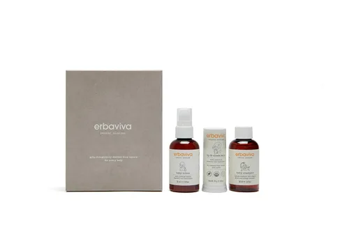 Erbaviva Kit de descubrimiento orgánico para bebés, juego de 3 piezas, juego de regalo esencial para el cuidado de la piel del bebé, champú para