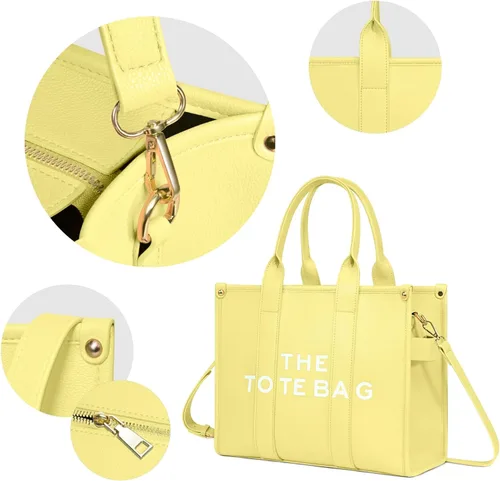 Miniatura 3 de NPBAG The Tote Bag para mujer, bolso de piel sintética con cremallera, bolso de hombro cruzado para viajes, escuela, trabajo, bolso de moda con asa