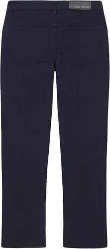 Miniatura 2 de Nautica Pantalón de sarga elástica de ajuste clásico para niños, estilo de 5 bolsillos, cremallera y cierre de botón