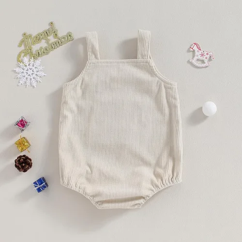Miniatura 3 de LAGKIYOJ Ropa de otoño para bebé niña y niño, mameluco de pana con estampado de arco iris, sin mangas, traje de otoño e invierno