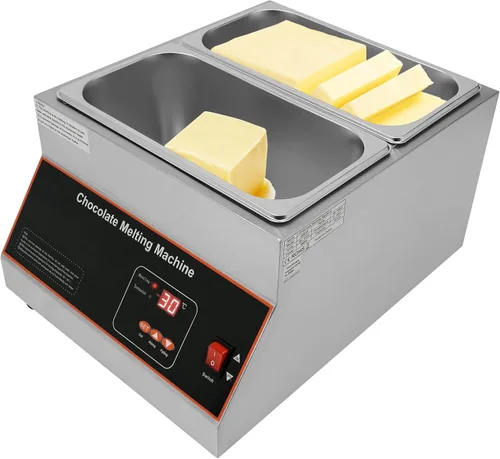 Máquina de fusión de chocolate, máquina de templado comercial de chocolate, calentador y fundidor de chocolate ajustable de acero inoxidable de