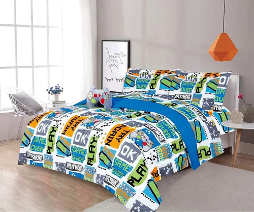 Miniatura 26 de LinenTopia Juego de ropa de cama Queen de 8 piezas para niñas, cama en una bolsa, juego de edredón para niños con sábanas de cama, funda