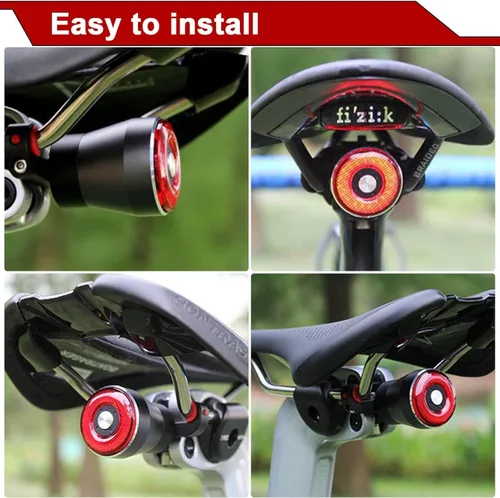 Miniatura 6 de Luz trasera inteligente para bicicleta, recargable por USB, luces direccionales de bicicleta con control remoto, luz trasera impermeable