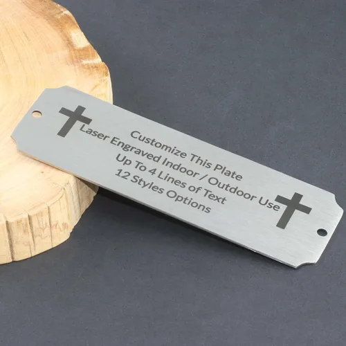 Miniatura 4 de Placa de identificación de metal grabada personalizada, placa de nombre personalizada, placas de grabado láser personalizadas de metal cepillado