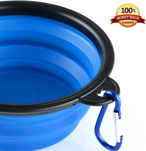 Miniatura 4 de 3 cuencos plegables de silicona para perros, plato plegable expandible para mascotas pequeñas, comida y agua, tazón portátil de viaje, etiqueta