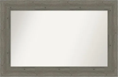 Miniatura 93 de Amanti Art Espejo de baño gris para sobre el fregadero, 27 x 27 pulgadas, espejo de tocador cuadrado gris, marco de madera rústica de campo medio