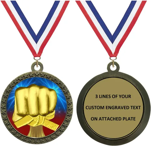 Miniatura 11 de Express Medals Various Styles 1 to 50 Pack of Engraved Gold Martial Arts Medals Trophy Award with Neck Ribbon Medal Trophies Gift Prize Karate