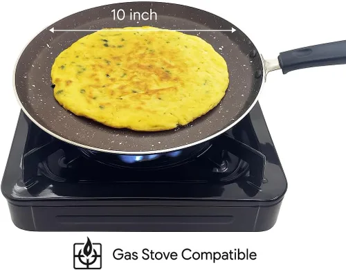 Miniatura 5 de Dosa Pan de inducción multiusos Dosa Pan – Tawa antiadherente para Dosa, crepes, panqueques, chapati, roti y tortilla Ligero 10 pulgadas