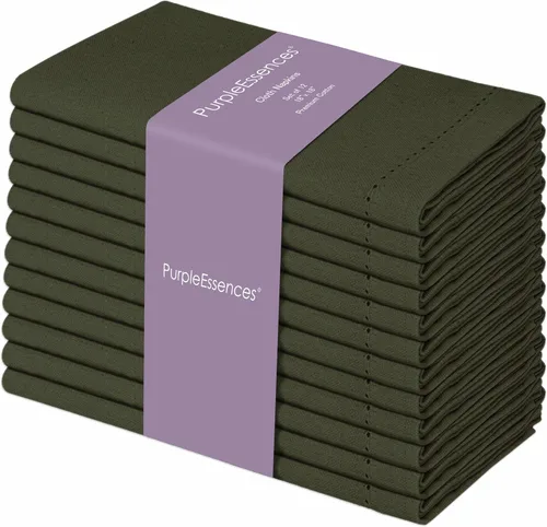 Miniatura 15 de PurpleEssences Juego de 6 servilletas de tela de vainica, 100% algodón, suaves, duraderas, lavables, ideales para bodas, Navidad, vacaciones