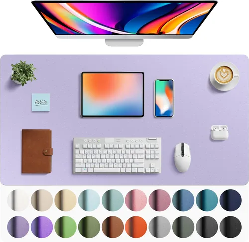 Miniatura 62 de Aothia - Protector de escritorio de cuero sintético, base para mouse, superficie antideslizante e impermeable para escribir y para laptop