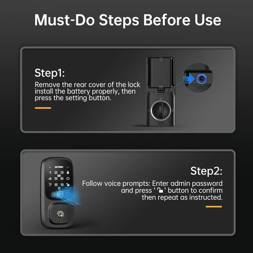 Miniatura 8 de NUTOMO Palm Vein Smart Lock: cerradura de palma para puerta de entrada sin llave, teclado WiFi integrado, cerrojo digital electrónico con control