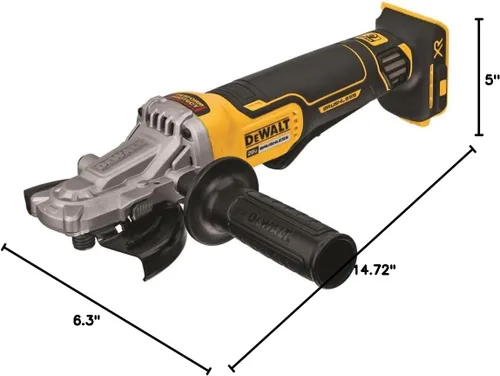 Miniatura 9 de DEWALT Amoladora angular 20V MAX* XR con freno, 5 pulgadas, interruptor de paleta de cabeza plana, solo herramienta (DCG413FB)