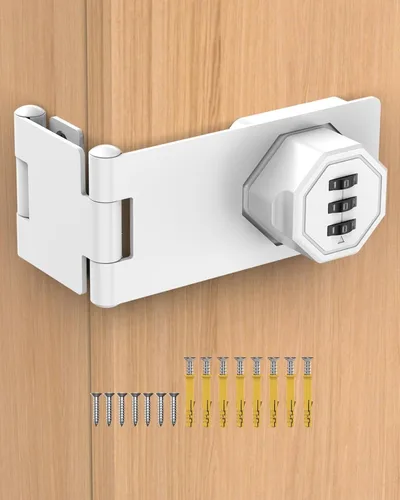 Miniatura 9 de Cerradura de Pestillo de Puerta de Combinación de Gabinete de 90 Grados, Cerradura de Pestillo Giratorio con Contraseña de Aleación de Zinc, Negro