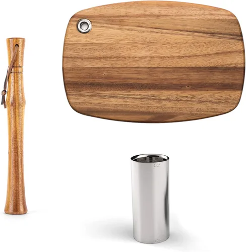 Miniatura 9 de Outset Herramienta de bartending de doble pared, medidor de cóctel, 2 en 1, 1 oz y 2 onzas, acero inoxidable