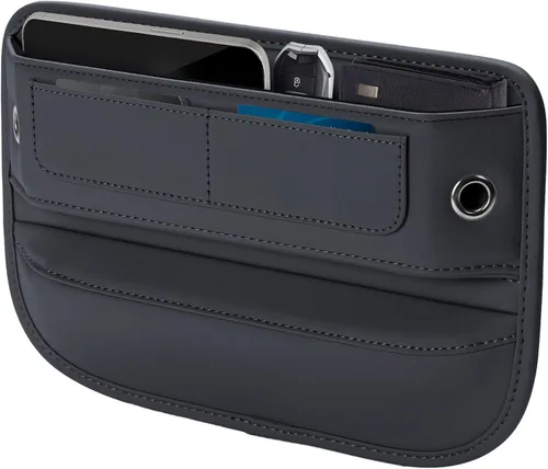 Owntow Organizador de Espacio para Asiento de Coche Universal de Piel Premium, Organizador de Consola Central con Ranuras para Tarjetas para Coche,