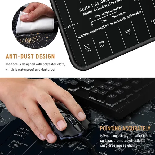 Miniatura 3 de JIALONG Alfombrilla de mouse grande para juegos, alfombrilla de escritorio extendida XXL con teclado antideslizante para computadora portátil