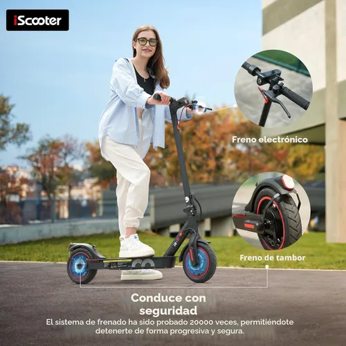 Miniatura 4 de iScooter - Scooter eléctrico con autonomía de 23/18/12 millas, velocidad máxima de 22/19/18 mph, con control de crucero y sistema de doble freno