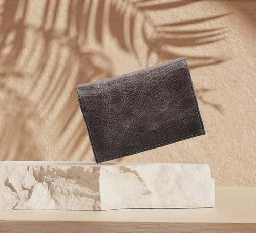 Miniatura 7 de Grande -3601 Cartera unisex, Gris (rustic gray), Pequeña funda magnética delgada y minimalista para tarjetas