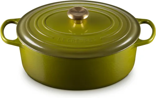 Miniatura 42 de Le Creuset Horno holandés ovalado Signature de hierro fundido esmaltado, 2.75 cuartos de galón., Blanco