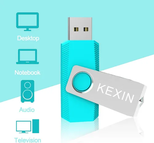Miniatura 3 de KEXIN Unidad flash de 128 GB, paquete de 3 unidades flash USB de 128 GB, unidad de memoria USB 2.0 con llavero (128G 3 unidades)