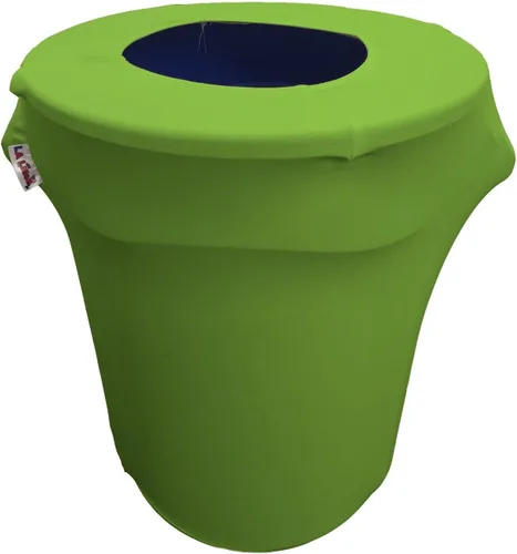 Miniatura 81 de LA Linen Cubierta para cubo de basura ajustable de elastano elástico de 32 galones, cubierta redonda para contenedor de residuos, decoración de Gris
