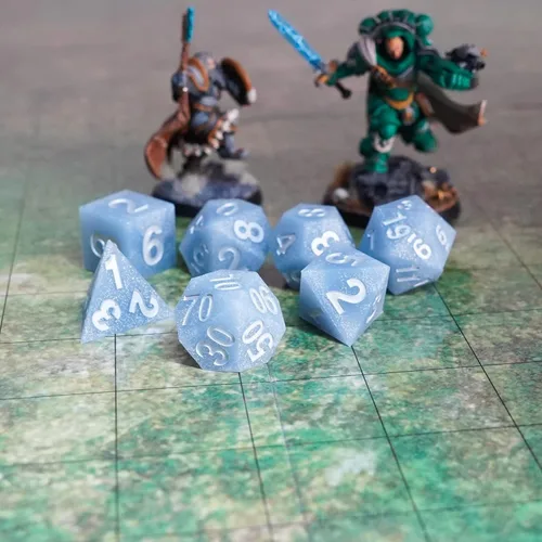Miniatura 2 de FanRoll - Juego de dados DND de goma de silicona de borde afilado de 0.630 in: residuos glaciales, dados de juego de rol para Calabozos y Dragones