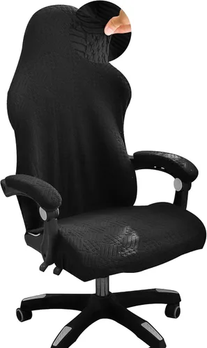 Miniatura 15 de FORCHEER Funda para silla de juegos con fundas para reposabrazos, estilo bohemio, 4 piezas, elásticas, para silla de computadora, juego de fundas