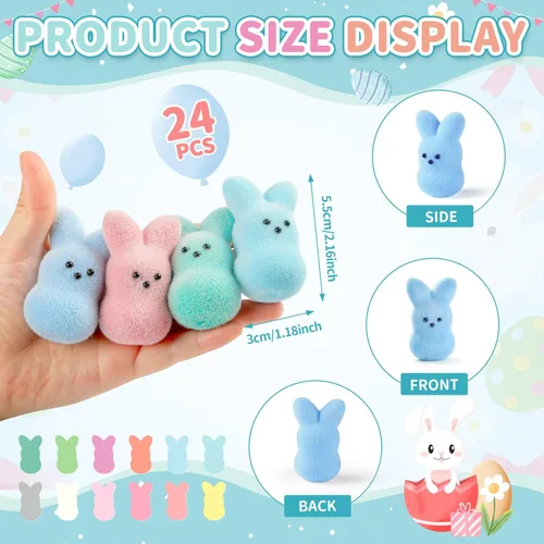 Miniatura 2 de Relleno de cesta de Pascua para niños, rellenos de huevos de Pascua, juguetes de conejo, regalos de Pascua para niños, recuerdos de fiesta para 12