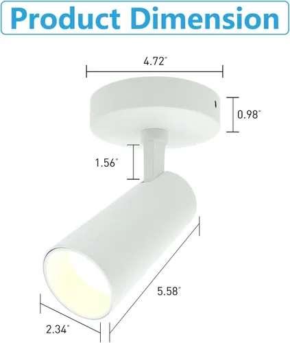 Miniatura 5 de Foco de techo LED 5CCT 2700K/3000K/3500K/4000K/6000K seleccionable regulable, foco de luz empotrada ajustable para interiores, 12 W, CRI 90+