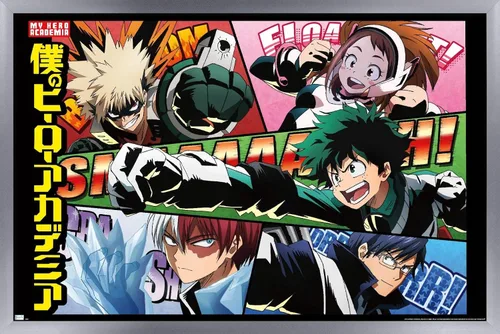 Miniatura 11 de Trends International My Hero Academia - Póster de pared de cómic, 14.72 x 22.37 pulgadas, versión enmarcada de madera de granero
