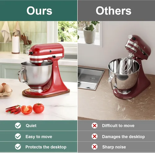 Miniatura 9 de GuanQiao Alfombrilla deslizante de bambú de grado alimenticio para mezclador de cabeza inclinada KitchenAid de 4,5-5 Qt, alfombrilla deslizante