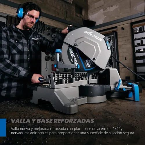 Miniatura 7 de Sierra de corte y medición EVOLUTION S14MCS de 14" Sierra de corte de acero en frío Motor y hoja inteligente EVOMAX +3500 cortes Cortes sin
