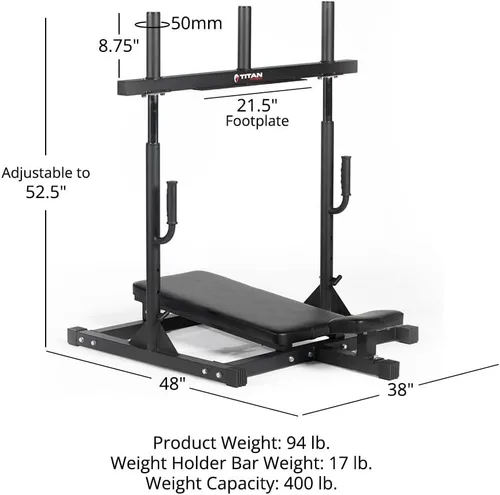 Miniatura 6 de Titan Fitness Máquina de prensa vertical de piernas, entrenamiento de fortalecimiento de piernas para gimnasio en casa, prensas de alta intensidad