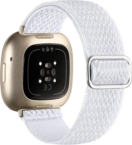 Miniatura 23 de Maledan Banda de Repuesto para Correas Fitbit Sense Hombres Mujeres, Correa de Reloj Elástica de Nylon Transpirable Suave para Versa 3/Versa 4