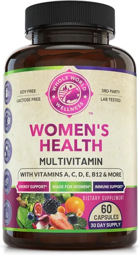Suplemento multimineral multivitamínico diario para mujer para energía, estado de ánimo, concentración, cabello, piel y uñas. Hecho para mujeres con