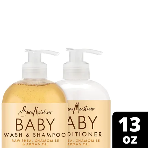 Miniatura 7 de SheaMoisture Baby Essentials, gel de baño y champú + acondicionador de rizos y bobinas, desenredante con karité crudo, manzanilla y aceite de argán