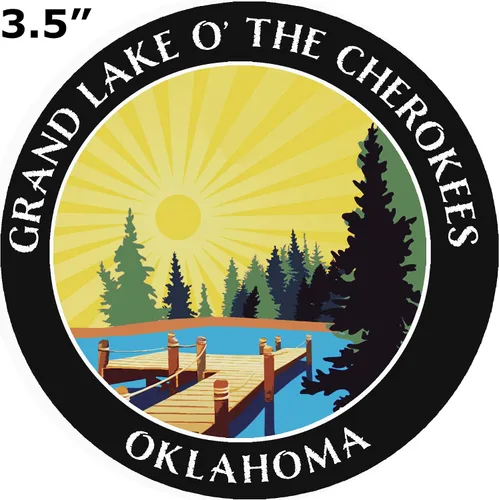 Miniatura 2 de Lake Dock - Grand Lake O' The Cherokees - Oklahoma - Adhesivo adhesivo para ventana de coche y camión de 3.5 pulgadas