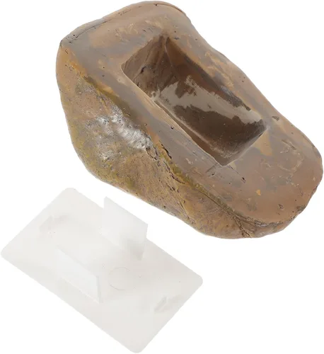 Sosoport Stone Key Hider - Caja de almacenamiento de llaves de resina para exteriores, resistente a la intemperie, diseño de piedra falsa para