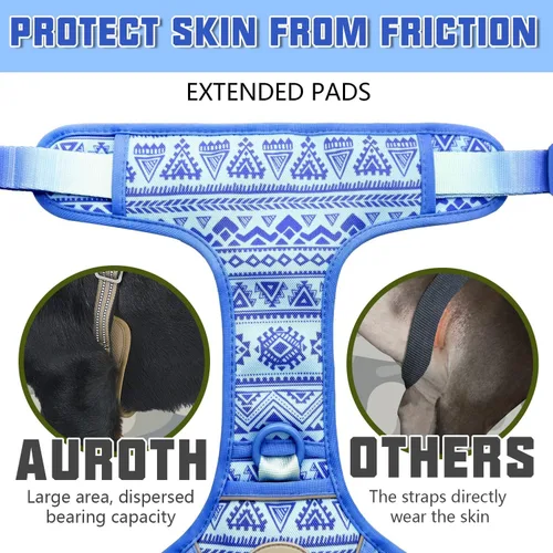 Miniatura 4 de AUROTH Arnés Táctico para Perros Grandes Sin Tirones Arnés para Mascotas Ajustable Reflectante K15 Trabajo Entrenamiento Control Fácil Chaleco