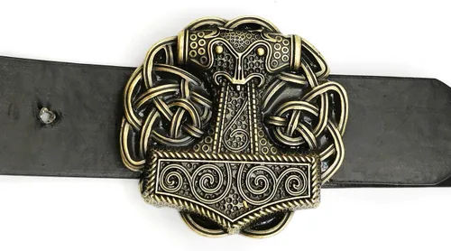 Miniatura 2 de YOQUCOL Hebilla de cinturón de estilo vikingo de la vendimia hebilla de cinturón de cruz del nudo celta para los hombres