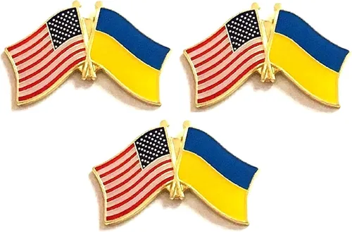 Miniatura 31 de 3 Pines de solapa con banderas de Estados Unidos y países internacionales, paquete de 3 pines dobles con diseño de banderas de Estados Unidos