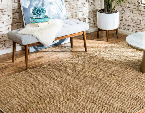 Miniatura 4 de Unique Loom Chunky Jute Collection - Alfombra de área - Amanda (2' 7" x 6' 1", color natural)