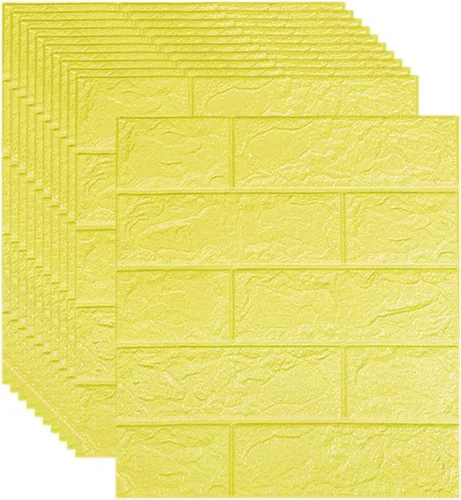 Miniatura 11 de Melairya Paneles de pared 3D para despegar y pegar, papel tapiz de ladrillo 3D de piedra sintética, autoadhesivo, para decoración de paredes Negro