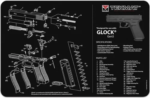 Miniatura 2 de TekMat Ultra - Alfombrilla para pistola de 20 x 15 pulgadas, tapete de limpieza y mantenimiento de pistolas con base de goma antideslizante