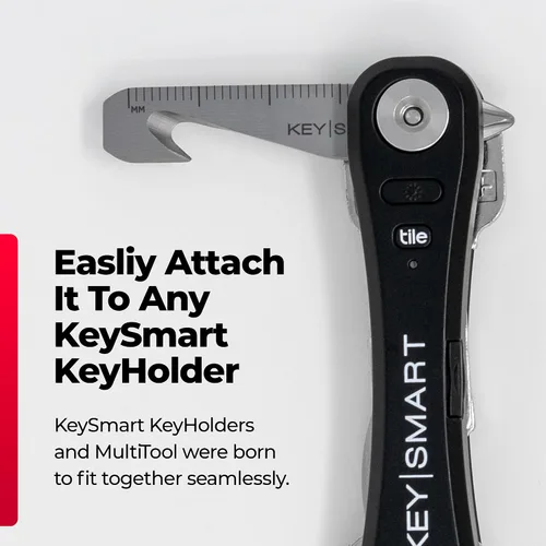 Miniatura 3 de KeySmart MultiTool - Herramienta multiusos 5 en 1 para llavero con abridor de cajas, regla, barra de palanca, destornillador Phillips y cabeza