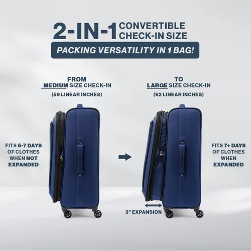 Miniatura 2 de Travelpro Juego de pista suave, Azul, Juego de pista suave