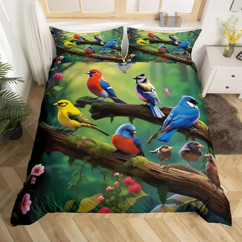 Miniatura 20 de Erosebridal Juego de ropa de cama con diseño de árbol de la vida, tamaño Queen para niños y niñas, diseño bohemio exótico de mariposa, funda