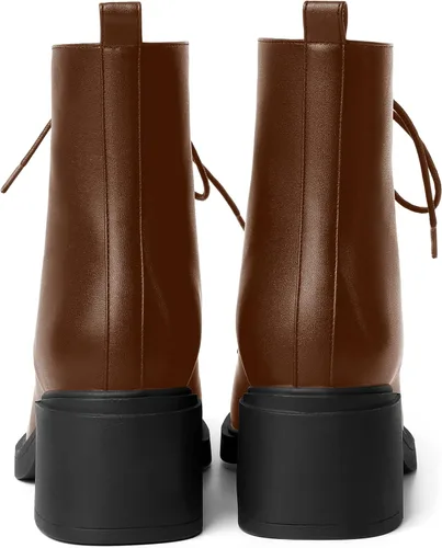 Miniatura 129 de ROSERWISH Botas altas de tacón bajo y grueso para mujer, con cordones, cómodas, modernas, con puntera redonda, de 2.5 pulgadas